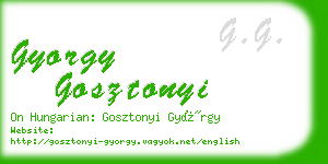 gyorgy gosztonyi business card